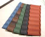 Custom Corrugated Roof Sheet Red Stone Coated Metal Tiles For Residential