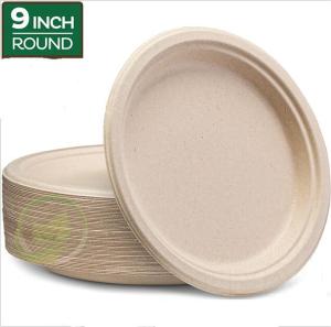 Wholesale Plastic Alternative Eco-Friendly Natural Plant Fiber 9 Inch Compostable Plate from china suppliers