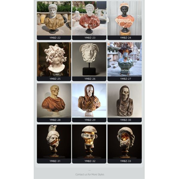 Interior Decoration Life Size Marble Statue Head Decoration