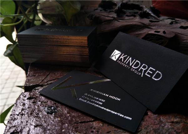 Quality Premium Black And Silver Business Cards , Velvet Feel Business Cards Lightweight for sale