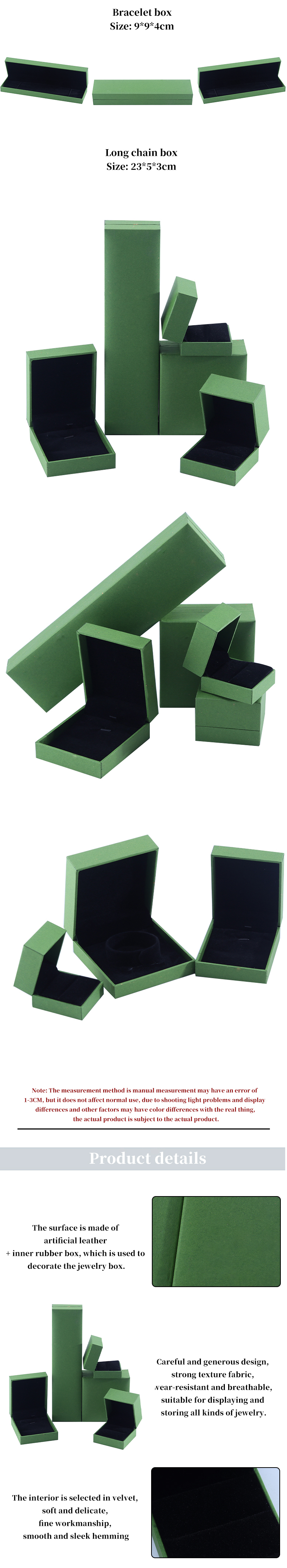 Custom Branded Velvet Paper Jewelry Box Filled Leather Jewelry Packaging case