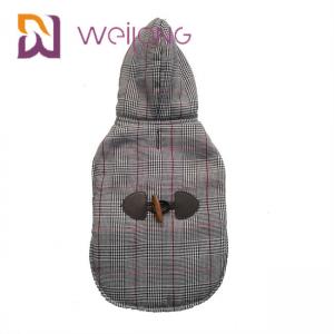 China Houndstooth Brushed Tricot Custom Dog Hoodies Winter Keep Warm BSCI Puppy Hoodie on sale