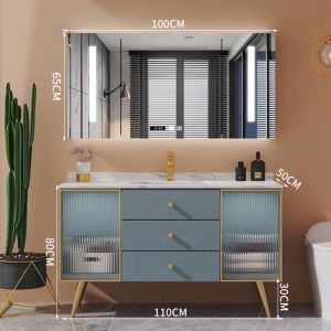Buy cheap LED Mirror Ceramic Top Bathroom Vanity Wall Mounted Solid Wood from wholesalers