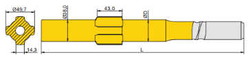 High Performance T45 Thread Alloy Steel Wear Resistant Shank Adapter For Ingersoll Rand Rock Drills