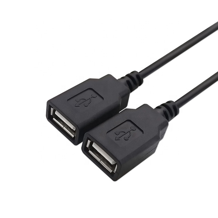 Custom OEM 2m 1 Male to 2 Female Y USB Splitter Cable for Charging