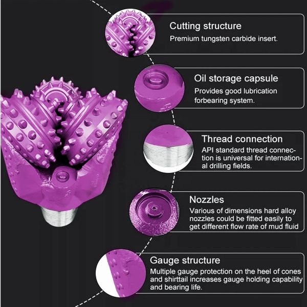 Tricone Drill Bit Metal Sealed Roller Bit High Performance Tricone Bit for Geothermal Drilling