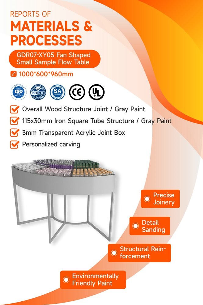 GDR07-XY05 Cosmetic Display Table with 3mm Transparent Acrylic Joint Box and Adjustable Height for Trade Show Booth