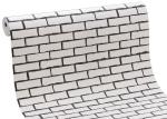 White Fake Brick Wall Covering / Removable PVC Vinyl Wallpaper Friction -