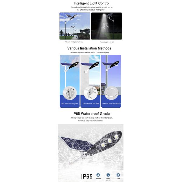 300W Adjustable Slip Fitter Mount Outdoor Commercial Parking Light Solar Flood Light with Photocell
