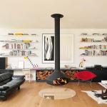 Carbon Steel OEM Suspended Wood Stove 80m2 Hanging Log Burner