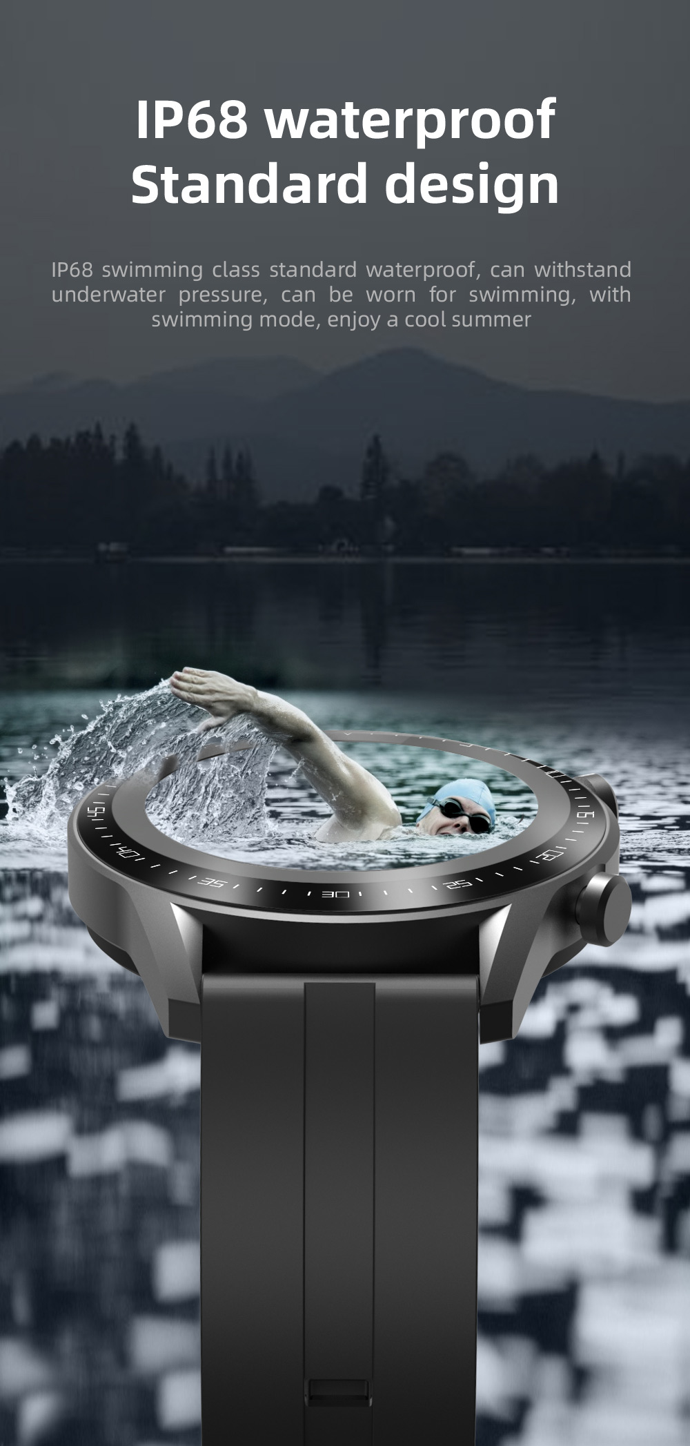 200mAh 3MP Heart Rate Smartwatch Wristband Bracelet Blood Pressure Sport Rate