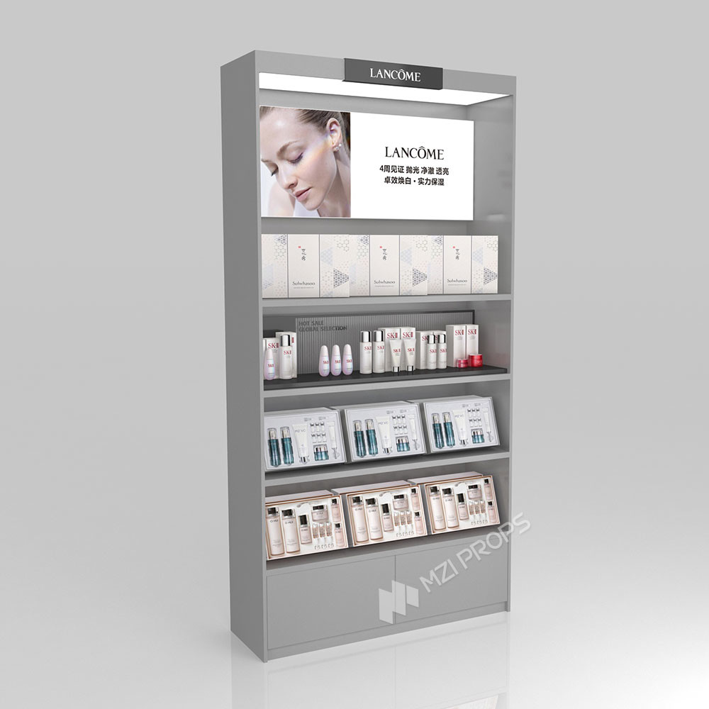GDR10-TY06 Retail Store Display with Grey Edge Strip and Efficient Storage for Cosmetics Retail Stores