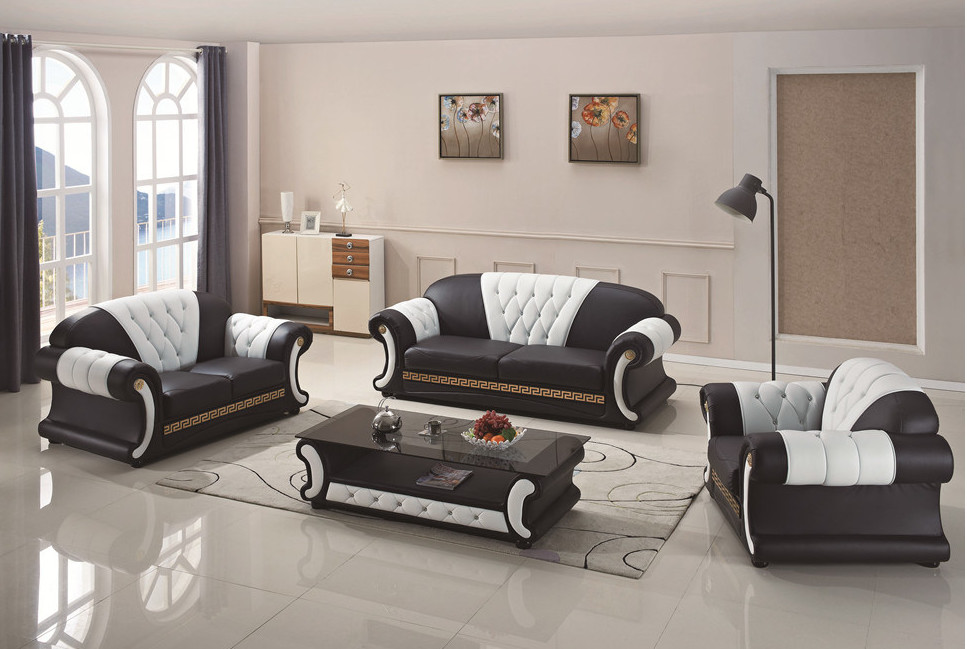 Grey Italian Leather Sofa Set PU Leather Modern Design Various Models