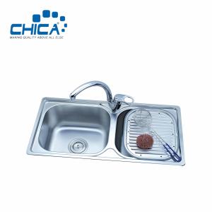 Wholesale Stainless Steel Kitchen Sink Double Bowl Kitchen Sink Press Kitchen Sink With Faucet from china suppliers