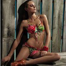 Wholesale Bikinis Set Women Floral Print Multi Strap Cross Tie Triangle Swimsuit Brazilian Swimwear Female from china suppliers