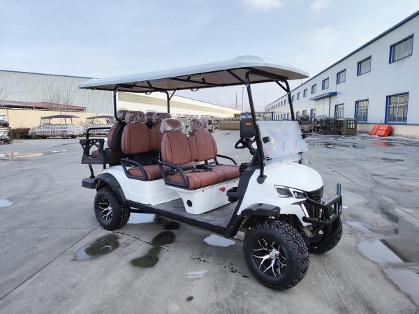 Classic White Six-Seater Electric Off-Road Luxury Golf Cart Lithium Battery