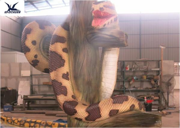 Animal Park Lifelike Animatronic Animals Customized Snake Sculpture For