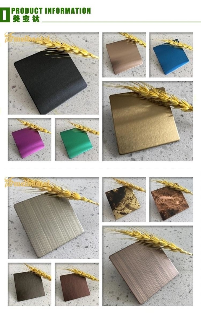 8c PVC Hairline Stainless Steel Sheet Wall Protection LISCO Material