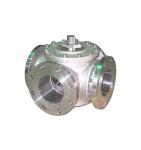 4 Way Ball Valve SS316 Body / Ball / Stem PTFE seats Flange ANSI Class 150 Ball