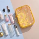 Fancy OEM Logo Print Yellow Beauty PVC Makeup Pouch