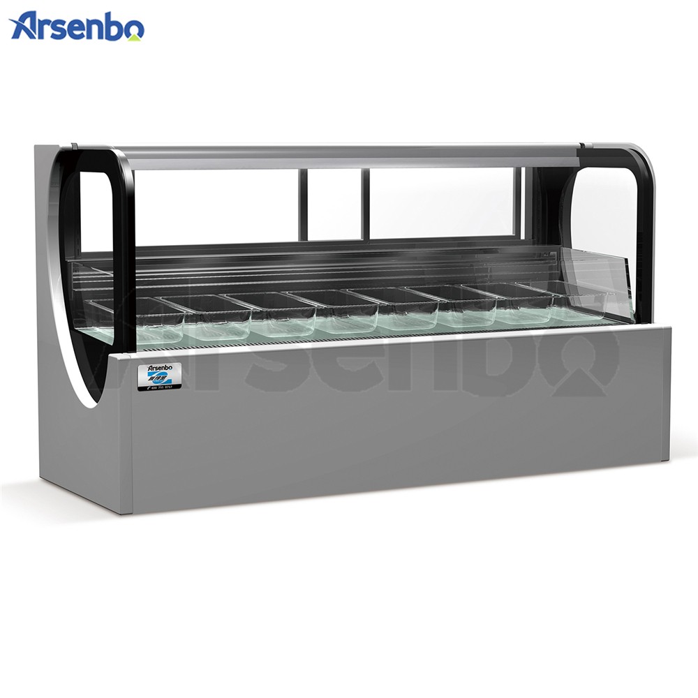 650L Commercial Ice Cream Display Freezer SS304/201 With Sliding Door