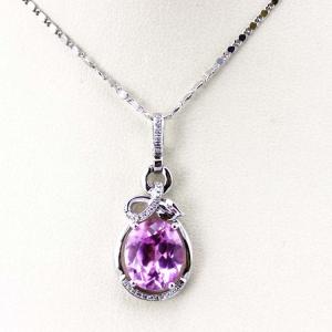 Wholesale Sterling Silver Oval Pink Zircon Pendant and 925 Silver Chain Necklace (PSJ0268) from china suppliers