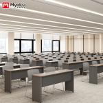 Company staff training desk with adjustable height legs, long strip office desk