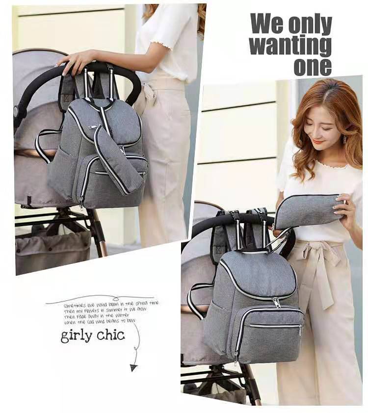 2 In1 Infant Baby Diaper Backpack Mami Mummy Bag With USB Charger