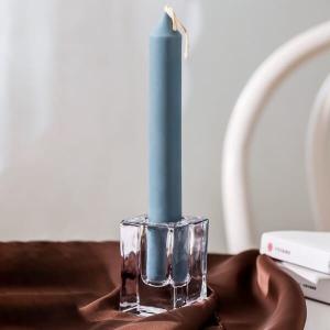 Wholesale Mini Square Glass Taper Candle Holder Crystal Clear 4 X 4 X 6cm from china suppliers