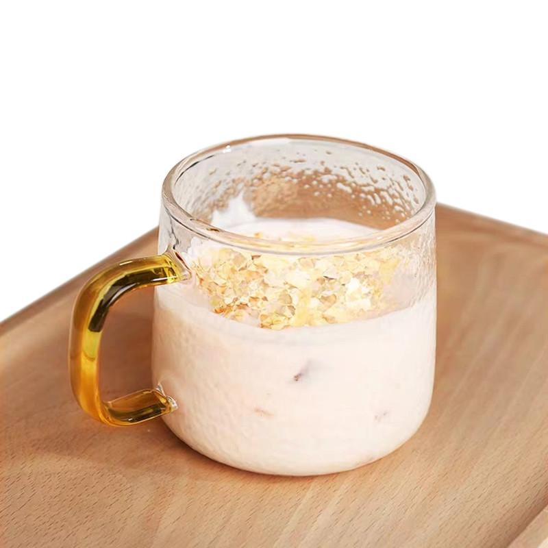 Eco Friendly Speckled Striped 250ml Personalized Glass Cup