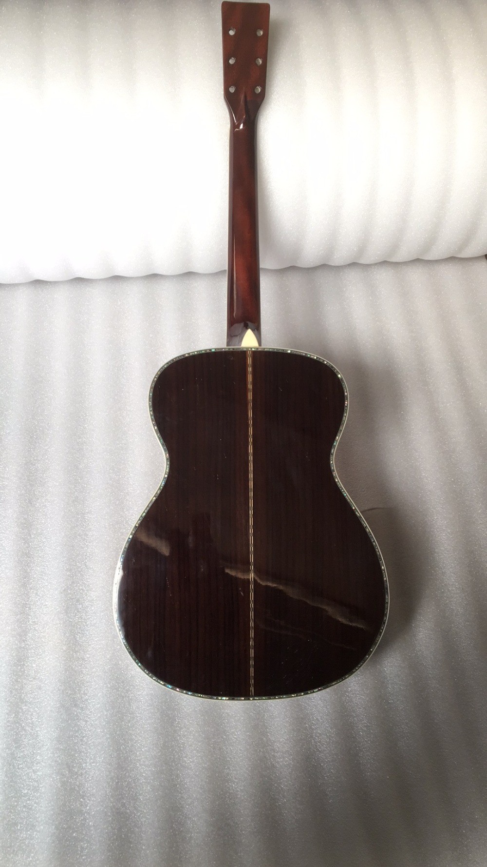 Custom AAAA All Solid Spruce Wood OM Style Body Ebony Fingerboard Fishbone Binding Acoustic Guitar