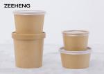 250ml 400ml 500ml Microwave Kraft Paper Bowls Single PE Coating Food Grade