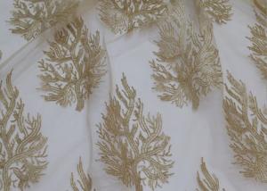 Wholesale Embroidered Tree Gold Sequin Lace Fabric By The Yard For Wedding Bridal Evening Dress from china suppliers