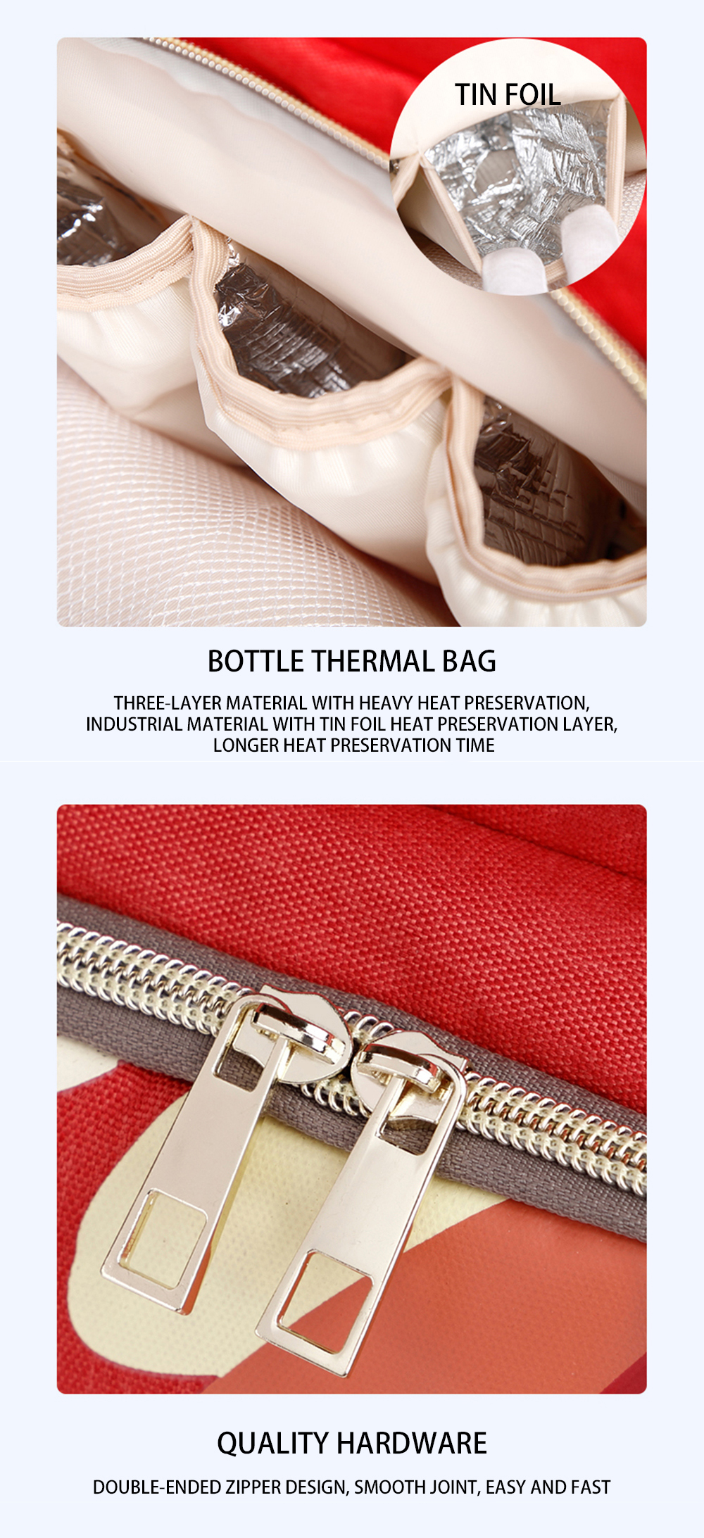 Water Resistant Red 17L Changing Bag Backpack Large Capacity 0.55kg