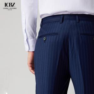 Wholesale Streetstyle Letter Pants for Men's Business Trousers Stretch Straight Pants Wool/Silk from china suppliers