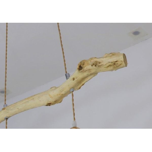 Three Heads Rattan Pendant Light , Restaurant Bamboo Woven Lamp 3500K