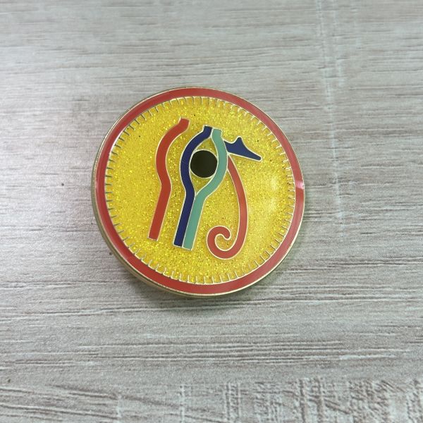 Blue Vase-Shaped Enamel Pins with White Floral Pattern – Oriental Style badge pins