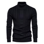 Streetwear Clothing Men'S Turtleneck Sweater Casual Knit Basic Shirt Pure Color