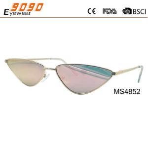Wholesale Lady's fashionable Metal sunglasses with triangle shape,UV400 Protection lens from china suppliers