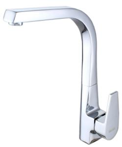 Wholesale Square Polished Chrome Kitchen Sink Water Faucet Mixer Taps with Single Handle from china suppliers