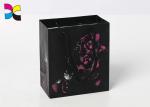 Gold Foil Logo Printed Shopping Paper Bags / Personalized Black Gift Bags