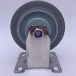 TPR Tread Rigid Plate 3 Inch Caster Wheels Stainless Steel