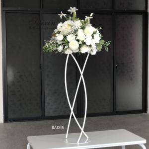 Wholesale ZT-547W Unique design white flower stand metal for wedding centerpieces from china suppliers