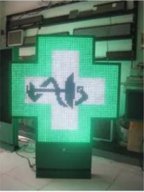 Outdoor Pharmacy Cross LED Display with Shining Flashing and SDK Function Integration