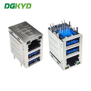 Wholesale DGKYDRU231188AB2WDB1080 RJ45 Dual USB3.0 Ports No LED Modular Jack from china suppliers