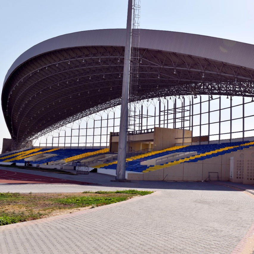 Prefabricated Building Light Steel Space Frame Structure Q235 Outreach Roof For Stadium