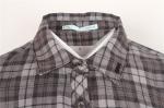 Slim fit grey Ladies Casual Plaid Shirts 56% Cotton 44% Polyester