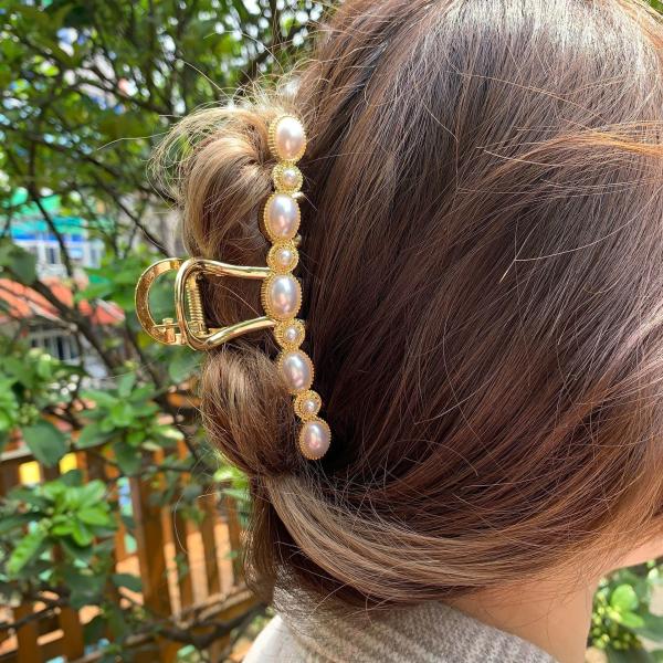 Pearl Claw Hair Clip Korea Styles Alloy Metal Creative Geometric