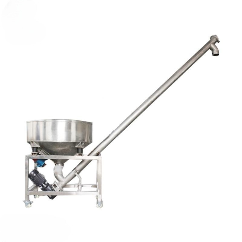 OEM Custom Stainless Steel Tube Flexible Spiral Screw Auger Conveyor with Hopper