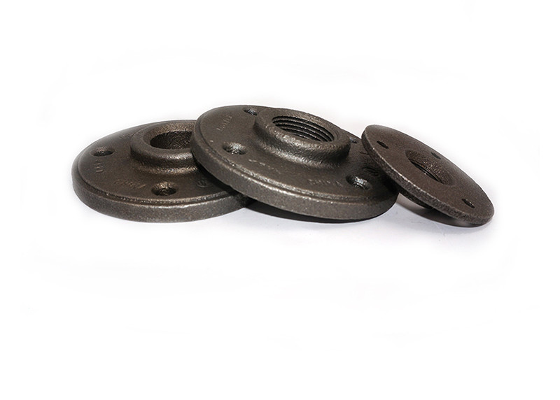 Black Or Coating Malleable Iron Flange Home Decoration FM Approval